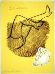 '' round midnight '' , 42 x 31 cm , mixed media / doek ,19